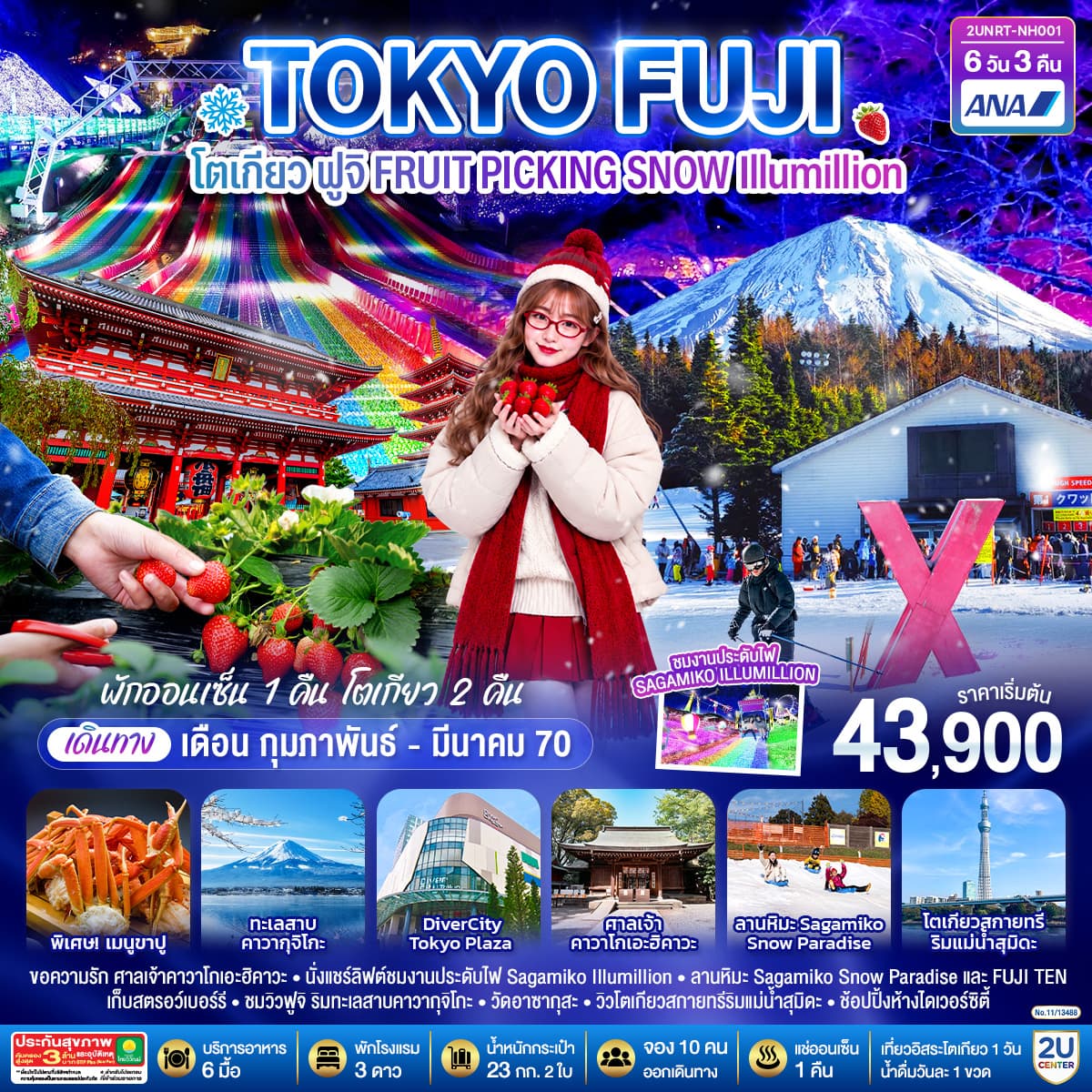 ทัวร์โตเกียว ฟูจิ FRUIT PICKING SNOW Illumillion (NH) 6วัน 3คืน